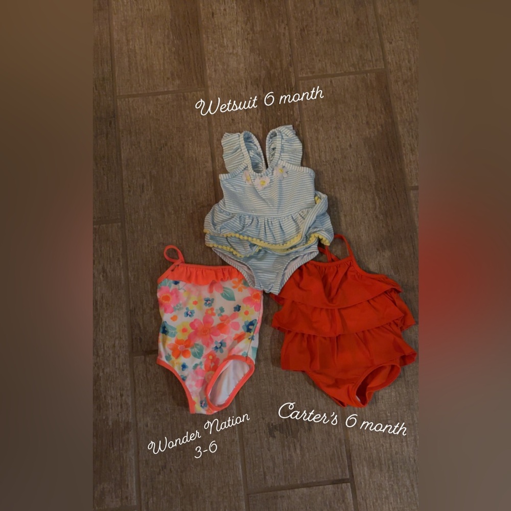 Baby girls swimsuits 3-6 month LOT OF 6